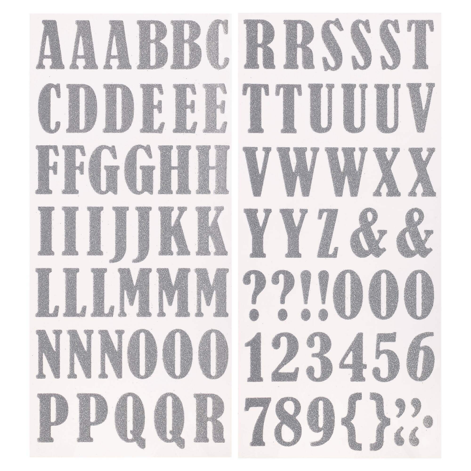 12 Pack: Silver Large Alphabet Glitter Stickers by Recollections™